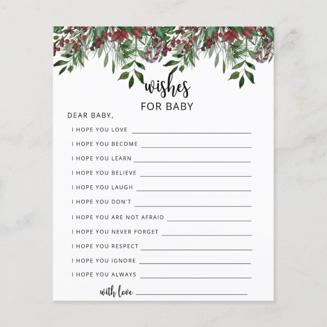 Evergreen Party game | wishes for baby game (Front)
