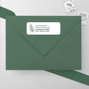 Evergreen Pine Branch Wedding Return Address Label