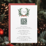 Evergreen Pine Wreath Wedding QR Code Details Enclosure Card<br><div class="desc">Elegant pine wreath wedding details with QR code. For more advanced customisation of this design,  please click the DESIGN TOOL BUTTON above!</div>