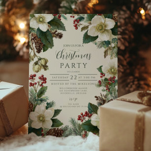 Evergreen Pinecone Holiday Celebration Invitation