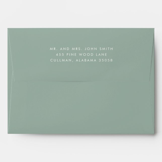 Evergreen Return Address on Back Flap Envelope (Back (Top Flap))