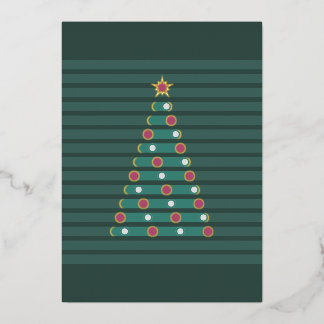 Evergreen Rhythm Foil Holiday Card