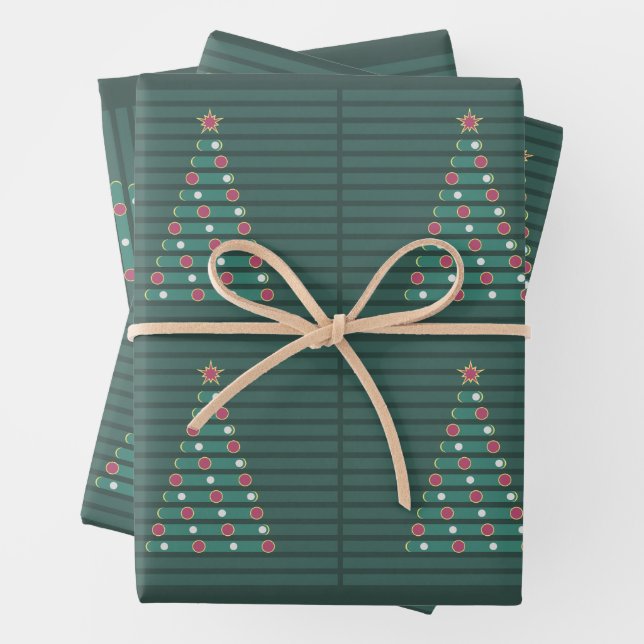 Evergreen Rhythm Wrapping Paper Sheet (In situ)