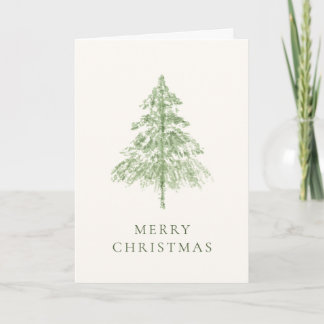 Evergreen Sage Green Christmas Tree Personalised Card