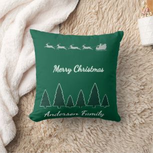 Evergreen Sleigh Family Hearth Cushion