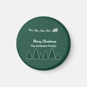 Evergreen Sleigh Family Magnet Glow