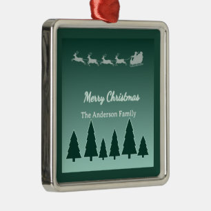 Evergreen Sleigh Family Ornament Glow