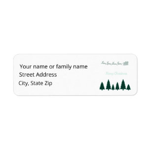 Evergreen Sleigh Holiday Glow Address Design Return Address Label