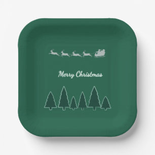 Evergreen Sleigh Holiday Plate Glow