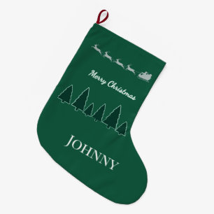 Evergreen Sleigh Holiday Stocking Glow