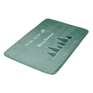 Evergreen Sleigh Winter Footsteps Bath Mat