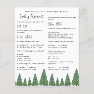 Evergreen Snow Baby Trivia   Baby Shower Game