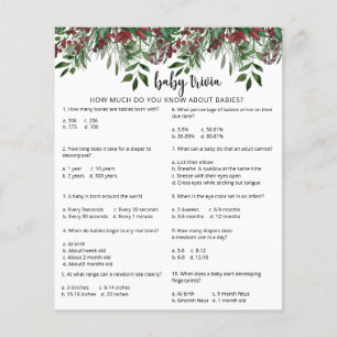 Evergreen Snow Baby Trivia Baby Shower Game