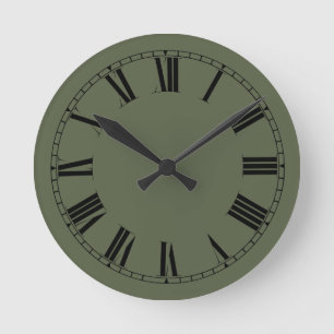 Evergreen Solid Color Round Clock