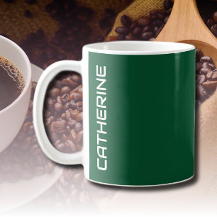 Evergreen Solid Colour Personalised  Coffee Mug