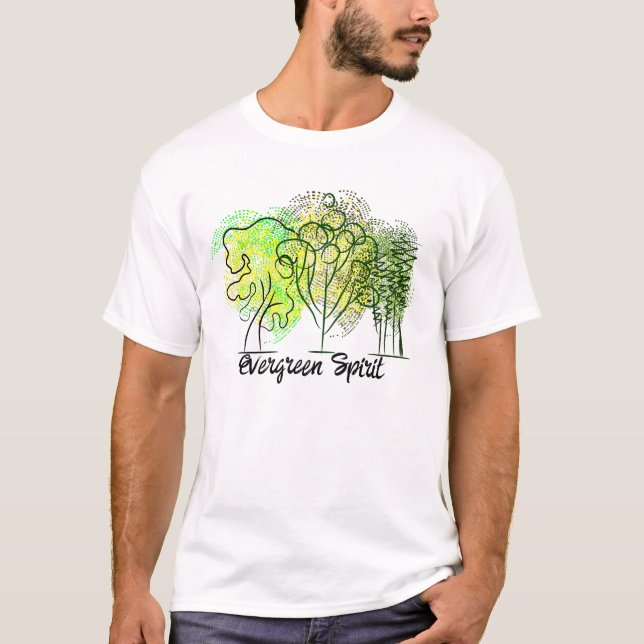 Evergreen Spirit with trees  T-Shirt (Front)