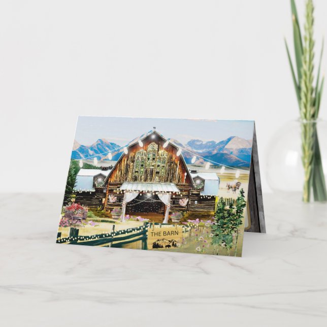 Evergreen Summer Barn Thank you Card 5"x7" (Front)