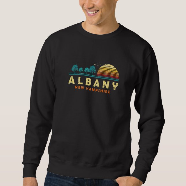 Evergreen Sunset Albany Forest New Hampshire Woods Sweatshirt (Front)