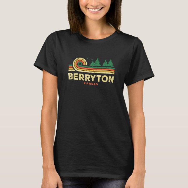 Evergreen Sunset Berryton Forest Kansas Woods Natu T-Shirt (Front)