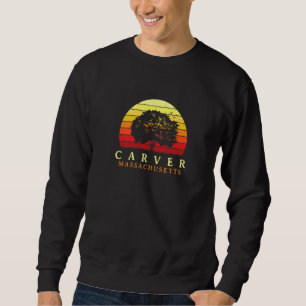 Evergreen Sunset Carver Oak Tree Massachusetts Bur Sweatshirt