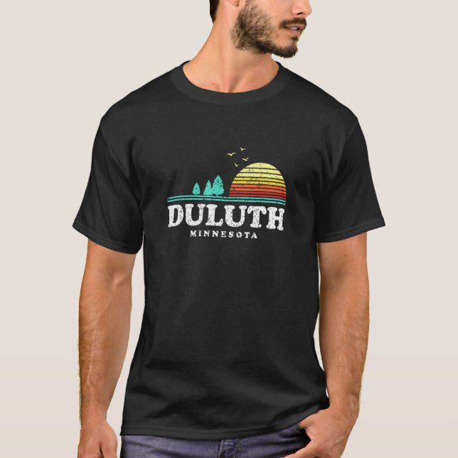 Evergreen Sunset Duluth Forest Minnesota Woods Cam T-Shirt (Front)