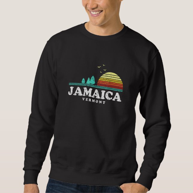 Evergreen Sunset Jamaica Forest Vermont Woods Camp Sweatshirt (Front)