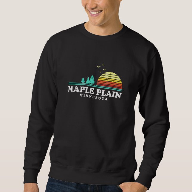 Evergreen Sunset Maple Plain Forest Minnesota Wood Sweatshirt (Front)