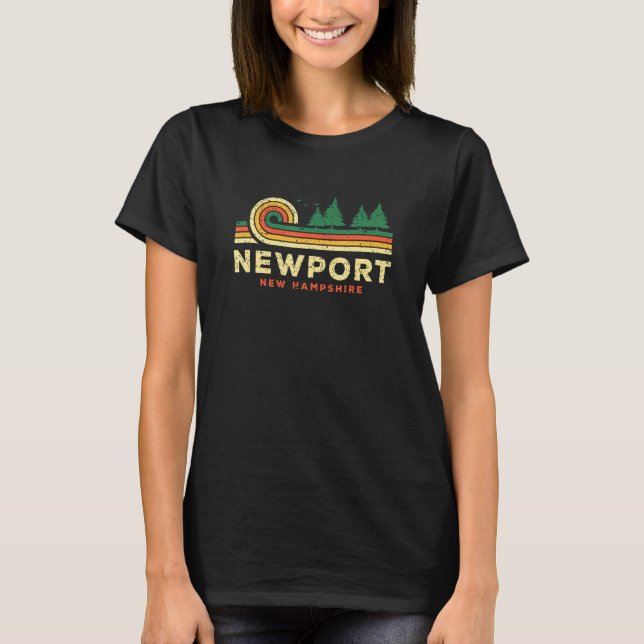 Evergreen Sunset Newport Forest New Hampshire Wood T-Shirt (Front)