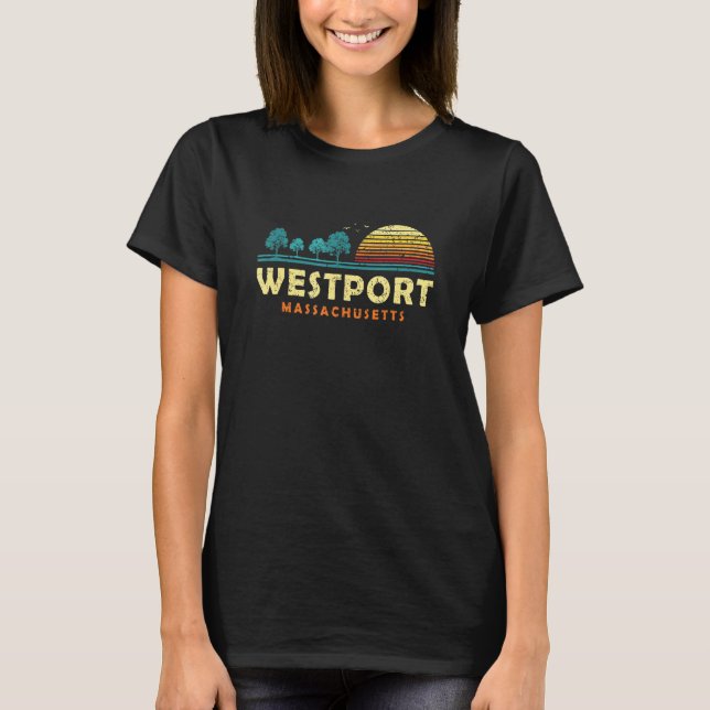Evergreen Sunset Westport Forest Massachusetts Woo T-Shirt (Front)