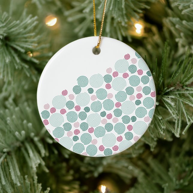 Evergreen Swirl - (Pattern) Ceramic Ornament (Tree)