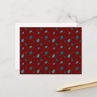 Evergreen Tree Leaves & Red Holly Berries