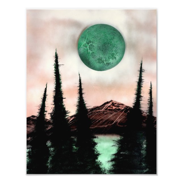 Evergreen Tree Mountain Landscape Photo Print (Front)