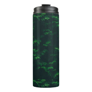 Evergreen tree rustic green black  thermal tumbler