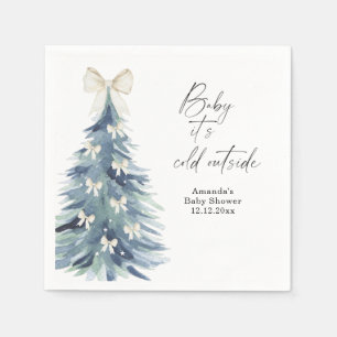 Evergreen tree with bows Baby shower Napkin