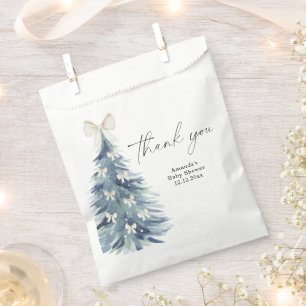 Evergreen tree with bows Baby shower Thanks Favour Bag