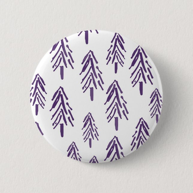 Evergreen Trees in Purple 6 Cm Round Badge (Front)