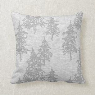 Evergreen Trees - Light Grey Cushion