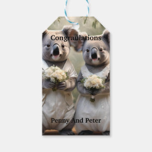 "Evergreen Vows: A Koala Wedding in White" Gift Tags