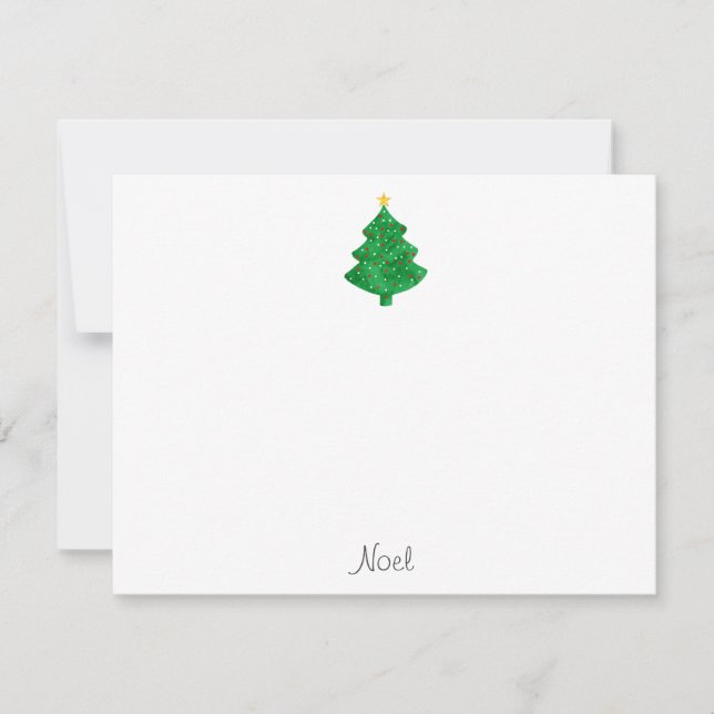 Evergreen Watercolor Christmas Tree Card (Front)