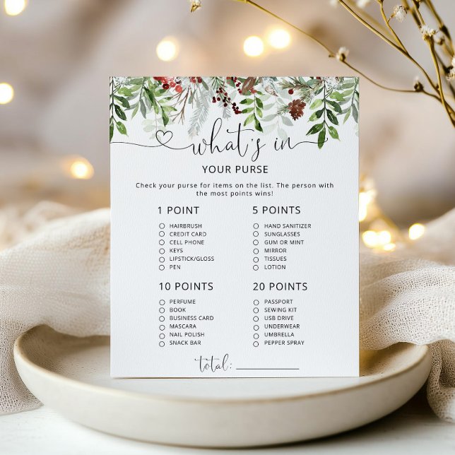 Evergreen whats in your purse baby shower game (Creator Uploaded)