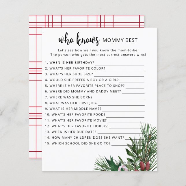 Evergreen Who knows mummy best (Front/Back)