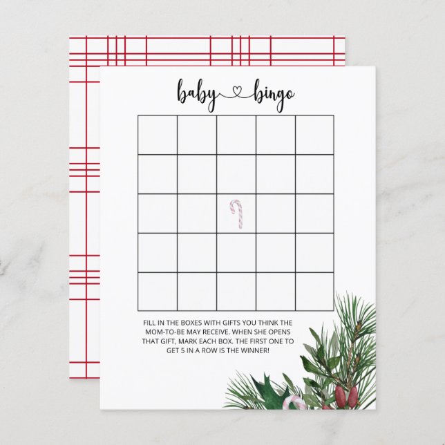 Evergreen winter baby bingo game (Front/Back)