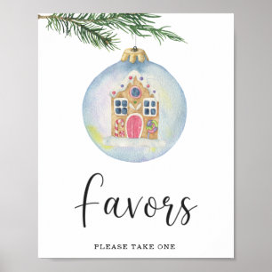 Evergreen winter branch - Favours Poster