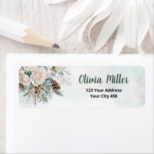 Evergreen Winter Onederland Return Address Label