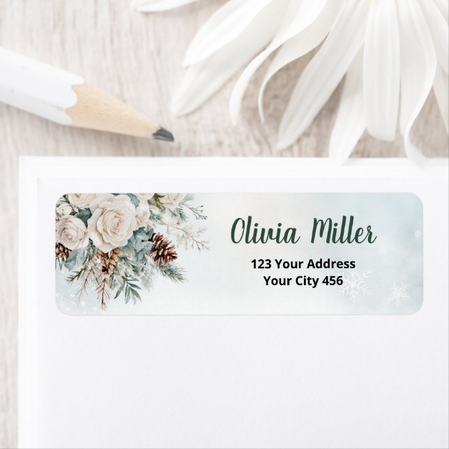 Evergreen Winter Onederland Return Address Label (Insitu)