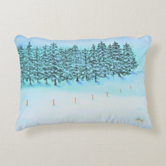 Evergreens and Snow  Decorative Cushion
