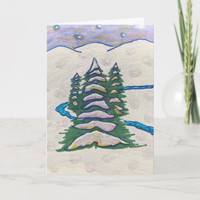 Evergreens in Snow Card (Front)