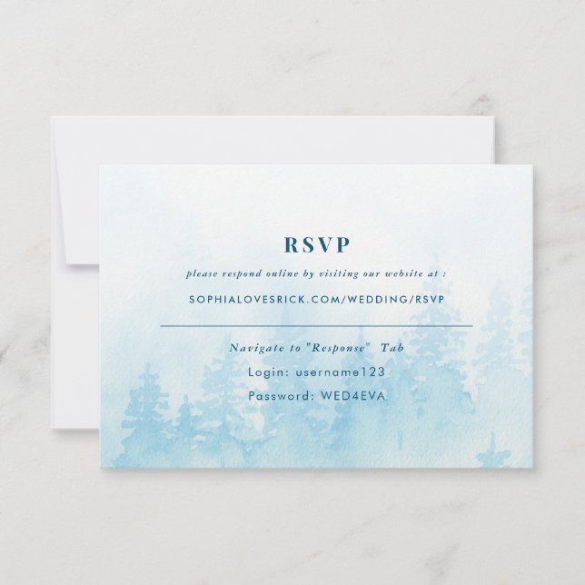 Evergreens in the Fog Forest in Blue Online RSVP (Front)