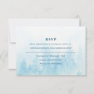 Evergreens in the Fog Forest in Blue Online RSVP Card