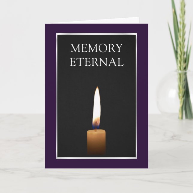 Everlasting Be His Memory Candle Sympathy Card (Front)
